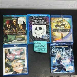 Disney Blu-ray Movies Lot: Pirates, Nightmare Before Christmas + More